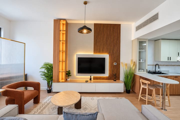 Living area, Bright and Cozy | Studio in Motor City